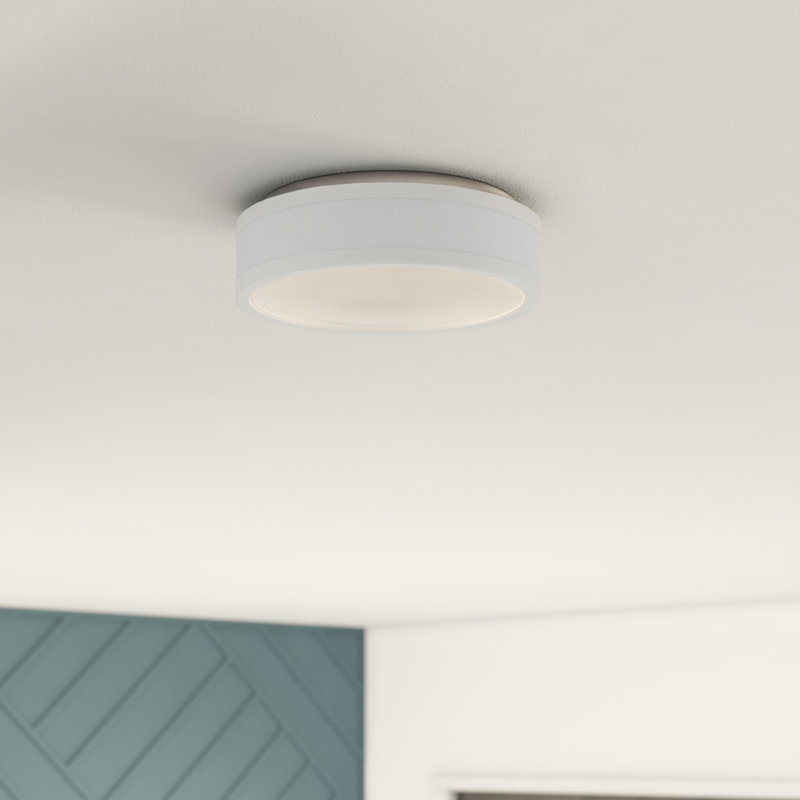 Linen LED Flush Mount, Brushed Nickel