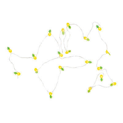10 lumières féeriques à ananas jaunes et vertes à DEL 10 lumières - blanc chaud