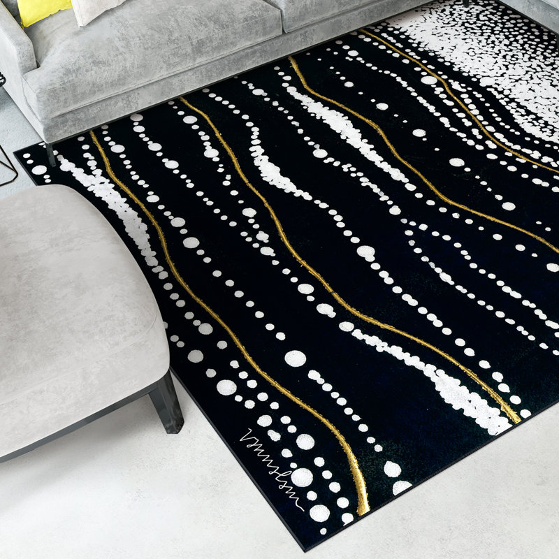 Tapis rectangulaire Divyan avec envers antidérapant