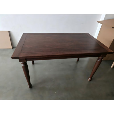 Table de salle à manger rectangulaire en bois massif de 55,1 po pour 4 à 6 personnes
