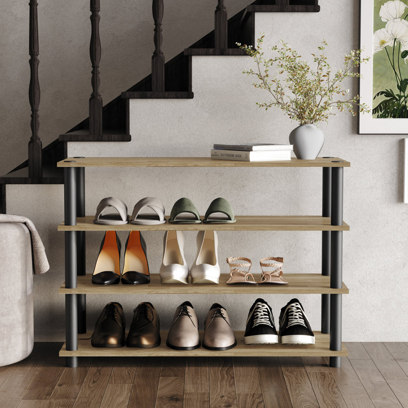 Range-chaussures à 4 niveaux Easy Twist, Chêne naturel