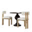 Ensemble de salle à manger 3 pièces, chaises rembourrées avec pieds en métal (ensemble de 2) (beige + naturel) + table de salle à manger ronde-1513893583
