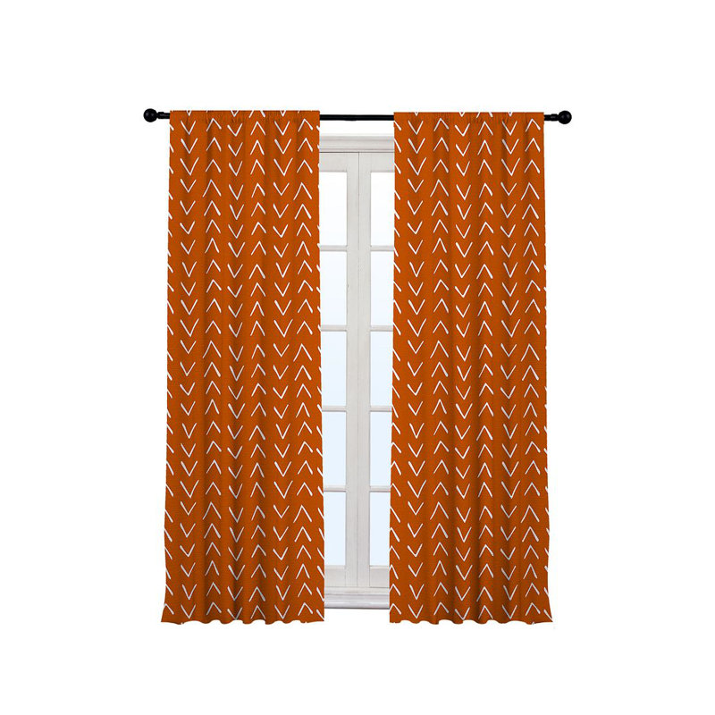 Bohemian Room Lined Single Panel Curtain, 140cm Width x 175cm Drop, Orange