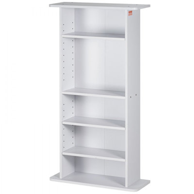 Media Storage Cabinet, 5-Layer DVD Shelf Holds 240 CDs, Adjustable CD Shelves 5 Compartments