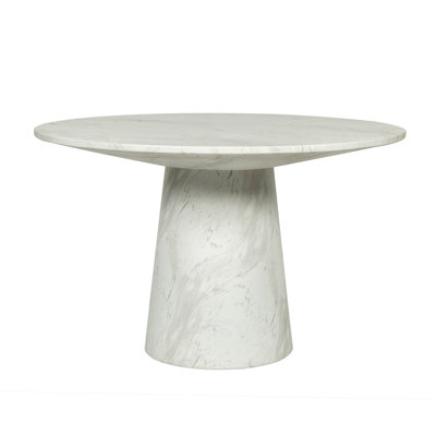 Caldera Round Concrete Dining Table - Blanco