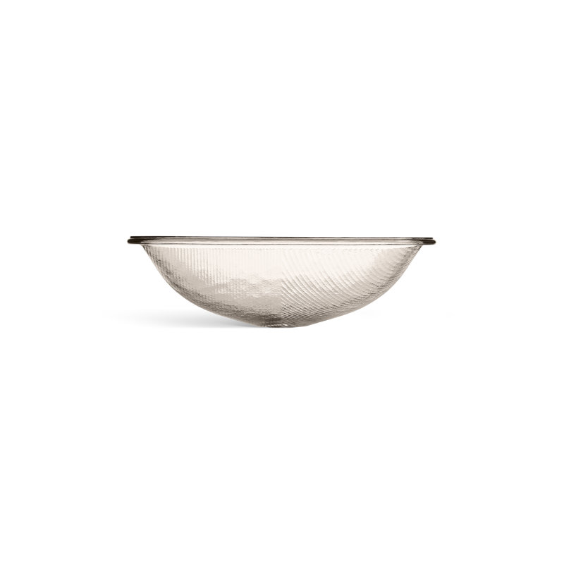 Yepsen Glass Undermount Bathroom Sink, Light Brown