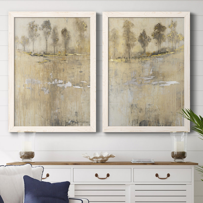 Cloake in Mist I - ensemble de 2 peintures encadrées, Toile blanche encadrée, H 43,5 po x l 31,5 po x P 1 po