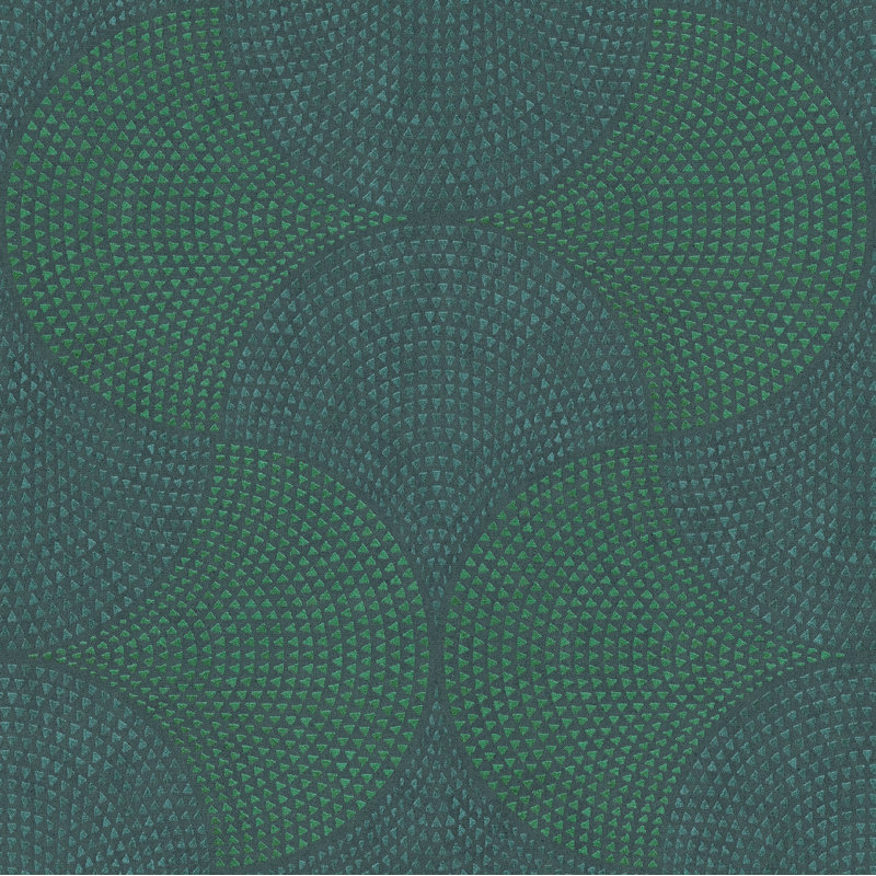 Hysell Non-Pasted Geometric Wallpaper Roll, Teal