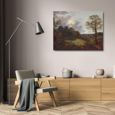 «Wooded Landscape with a Cottage and Shepherd» par Thomas Gainsborough - Art mural sur toile tendue avec châssis