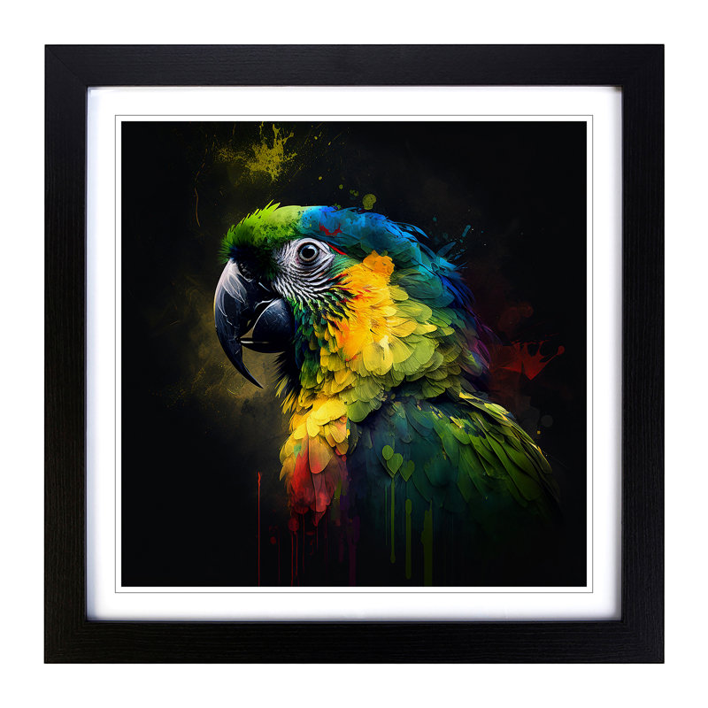 ParrotNo.1 - Framed Print, Black