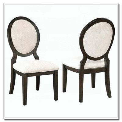 Chaise d'appoint en bois à dossier ovale