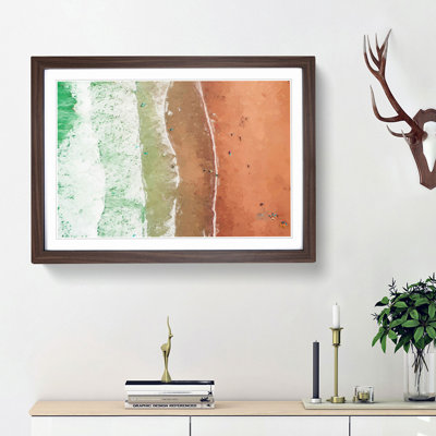Newquay Beach in Cornwall - Picture Frame Graphic Art Print
