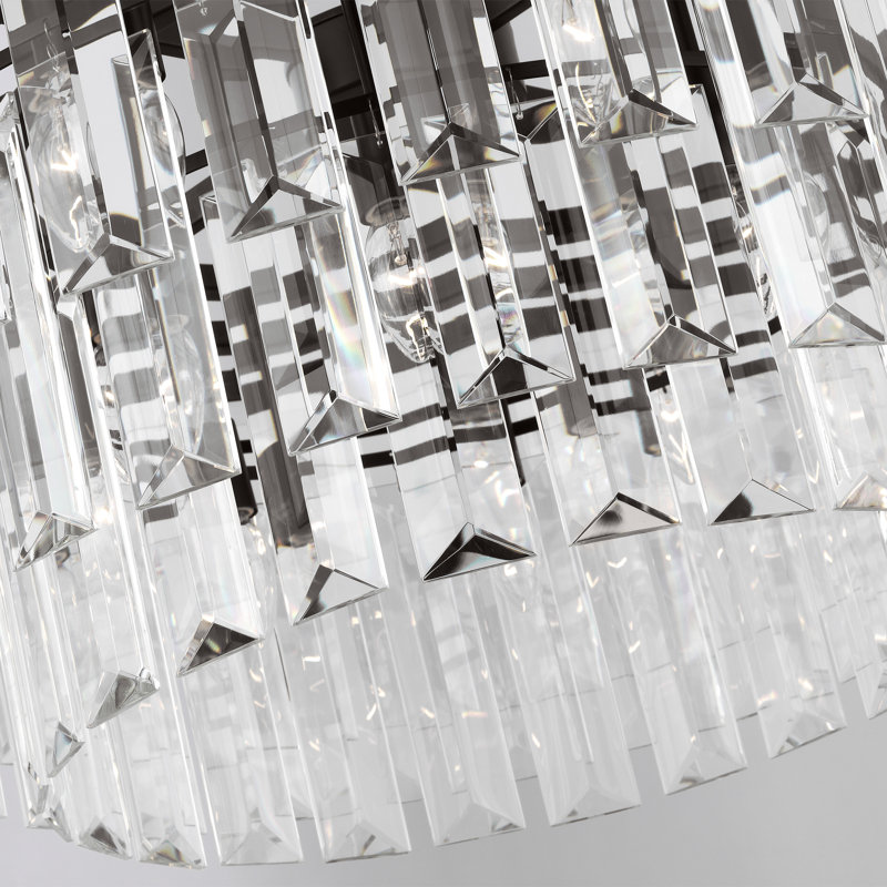 Arden Aged Iron 16-Light Tiered Chandelier with Textured Glass