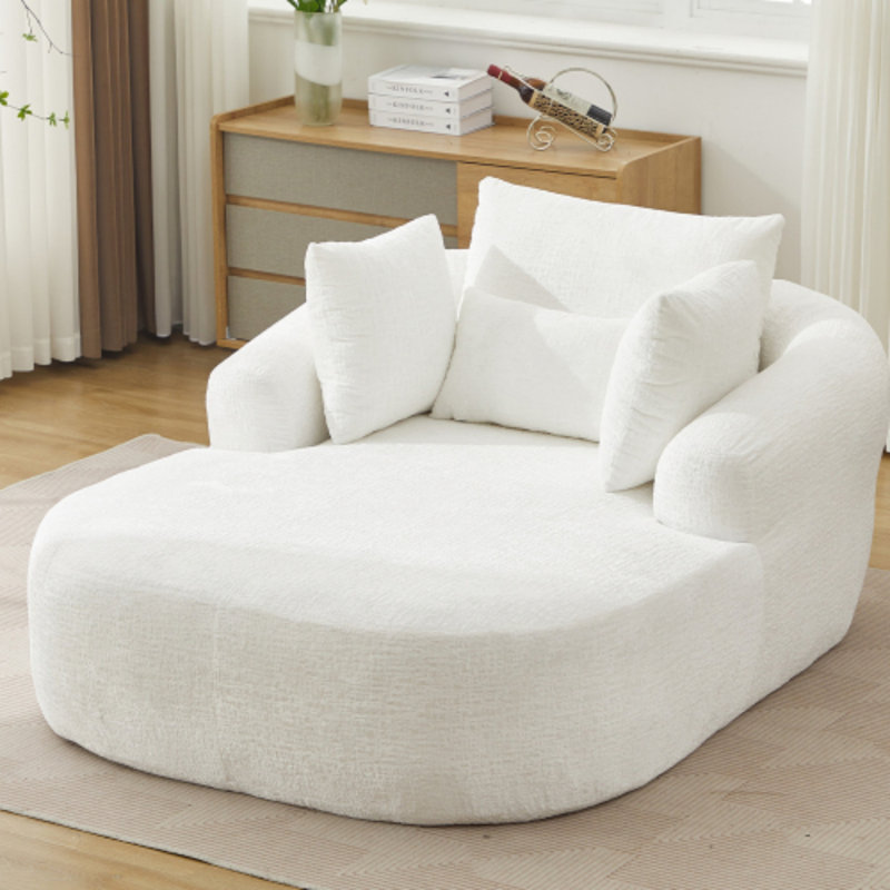 Upholstered Chaise Lounge, Beige