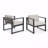 Set Of 2 Outdoor Patio Club Chair, Black Frame With Beige Cushion