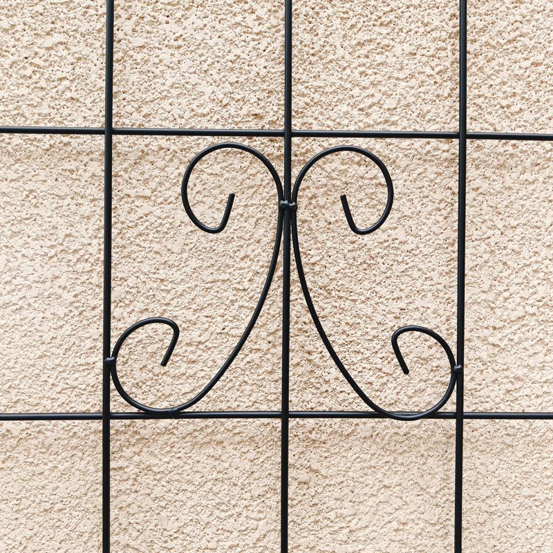 Ensemble de 4 treillis de jardin en métal antirouille de 19,7 po pour plantes grimpantes support de fleurs extérieur noir