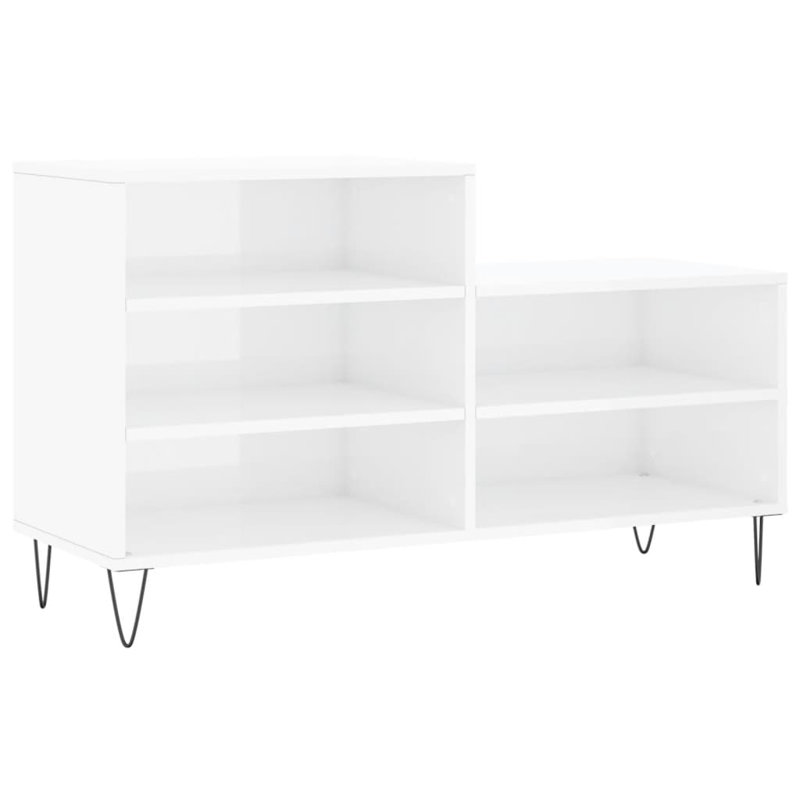 10 Pair Shoe Storage Cabinet, High Gloss White