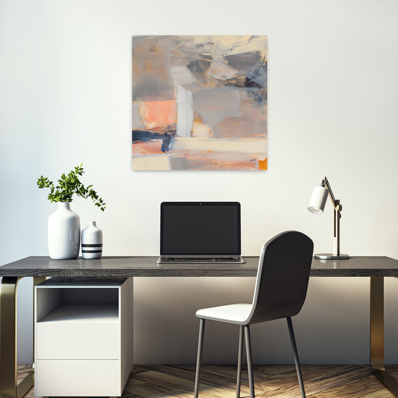 «Contemporary Beale Street Abstract Ii Crop» avec art abstrait noir, H 18 po x l 18 po