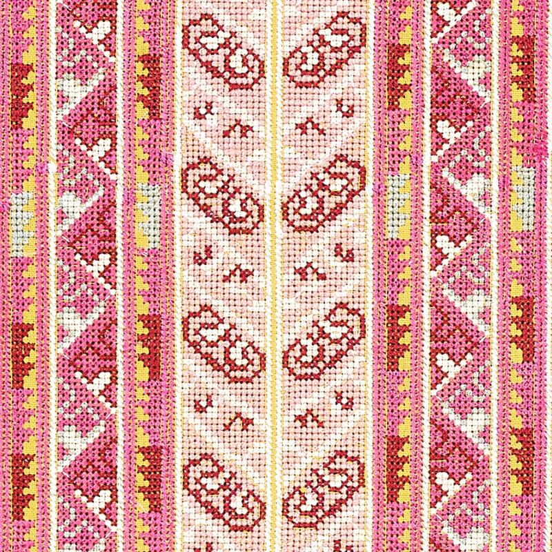 Vinka Embroidery Fabric, Pink/Yellow
