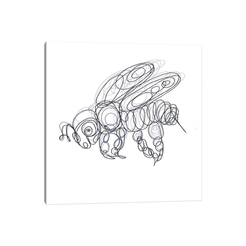 Honey Bee Line - Wrapped Canvas Print, 45.72 cm H x 45.72 cm W x 1.91 cm D