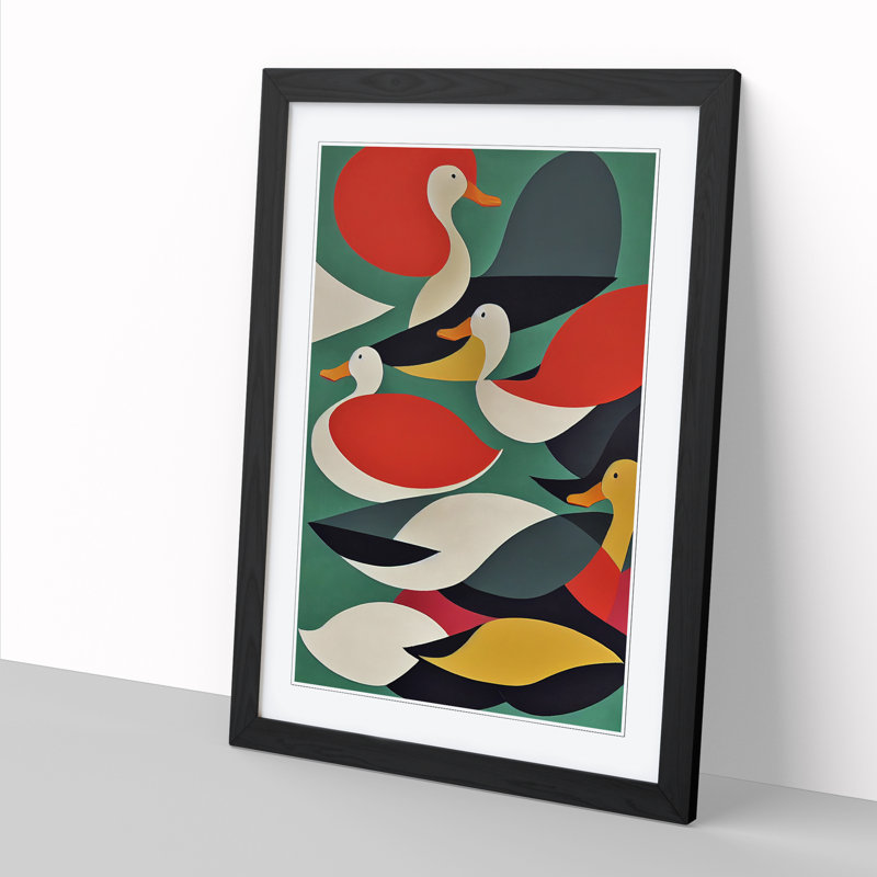Aneicia Ducks - Picture Frame Print, Black, 64cm H x 46cm W x 2cm D