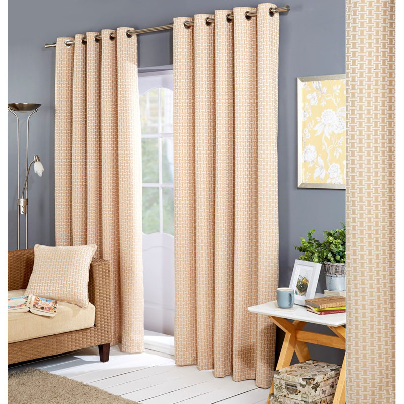 Aoibhi Room Darkening Curtain Pair, 167 W x 137 D cm, Ochre