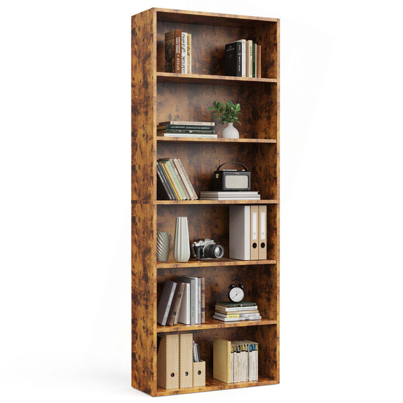 Bibliothèque industrielle, (6 tablettes) H 63 po x l 23,8 po x P 9,2 po, Brun