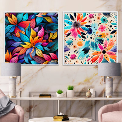Alessio - Abstract Botanicals Square Collage Set Of 2