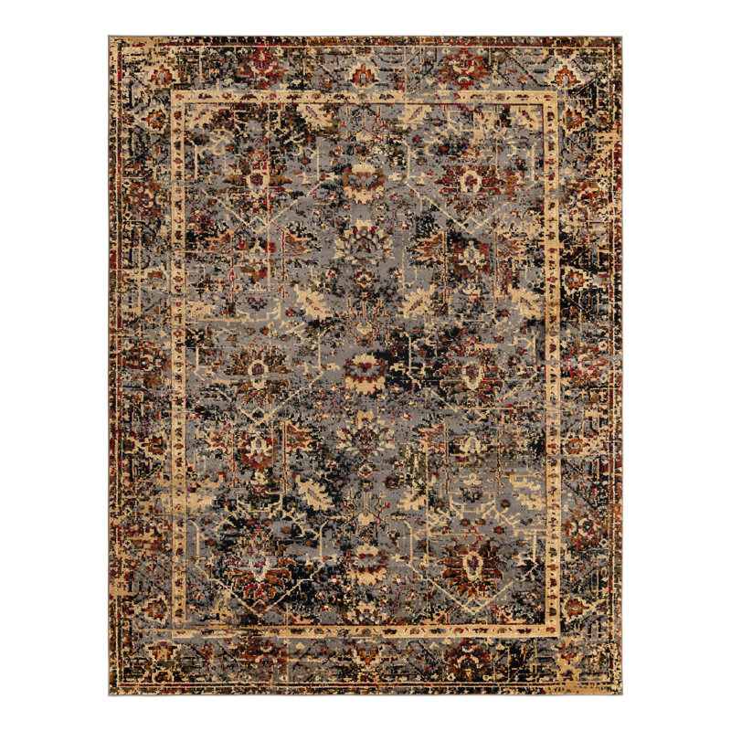 Tapis oriental bleu Alameda, Rectangle 7 pi 10 po x 10 pi