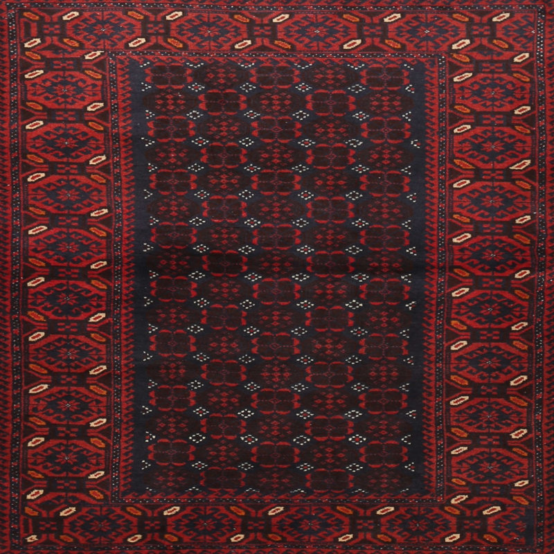Tapis rouge à motif sud-ouest, Carré 4 pi