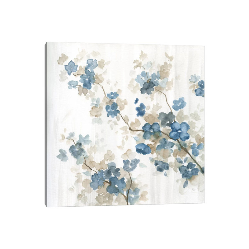 Dogwood in Blue II 1 Piece Painting on Canvas, 45.72 cm H x 45.72 cm W x 1.91 cm D, Wrapped Canvas