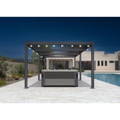 Patio Aluminum Pergola With 48ft String Lights