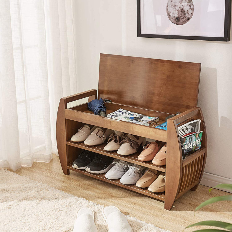6 Pair Shoe Storage Bench Entryway Bench 