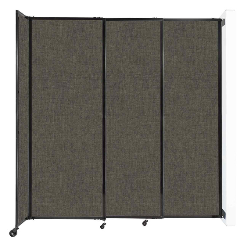 Cloison coulissante 5 pi, Gris / noir, H 90 po x l 86 po x P 33 po