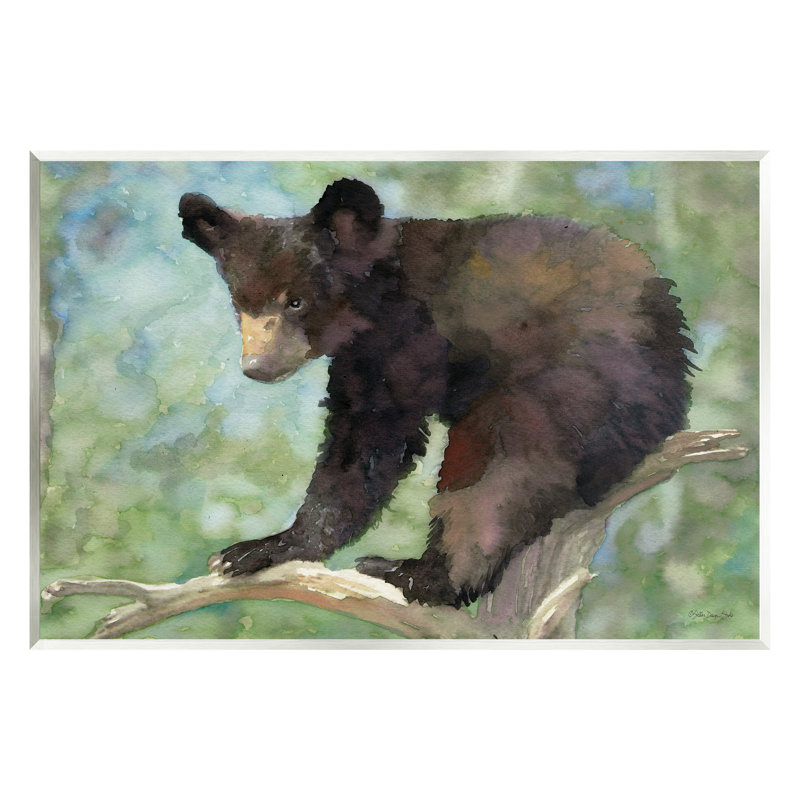 «Bear Cub Forest Tree Wildlife Floater Canvas» par Stellar Design Studio, H 13 po x l 19 po x P 0,5 po, Bois