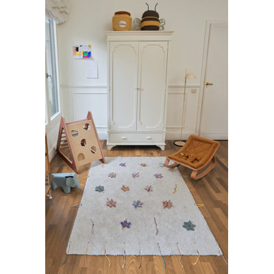 Tapis rectangulaire en coton tissé à la main Planet Bee