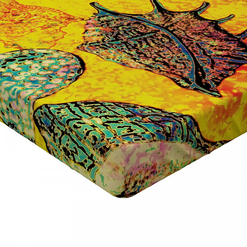 Seashells Microfiber Fitted Sheet, Full/Double Fitted Sheet