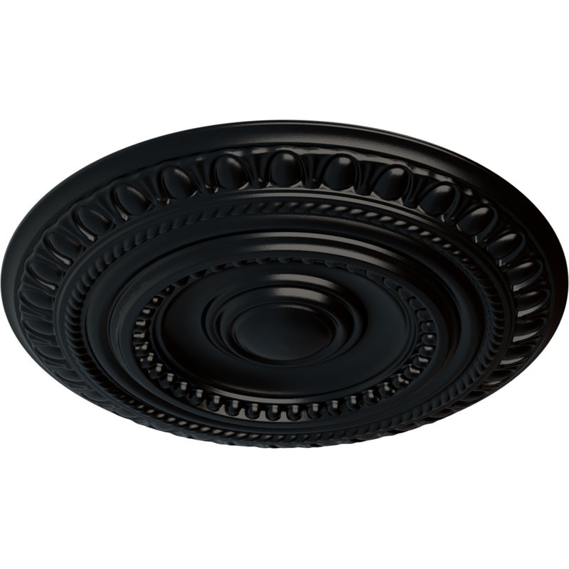 Médaillon de plafond H 15,75 po x l 15,75 po x P 1,5 po Artis, Noir de jais