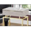 Table de bout, table de bout, table de bout, table de chevet, tiroir de rangement, stratifié d'aspect marbre beige, métal doré