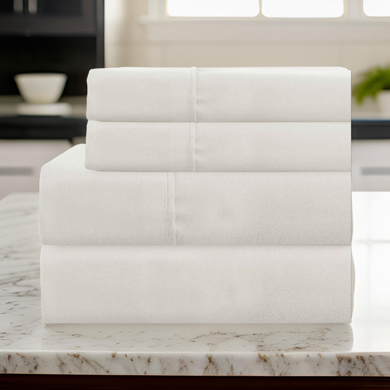 Lanester Microfiber Machine Tufted Sheet Set, Full, Taupe Gray