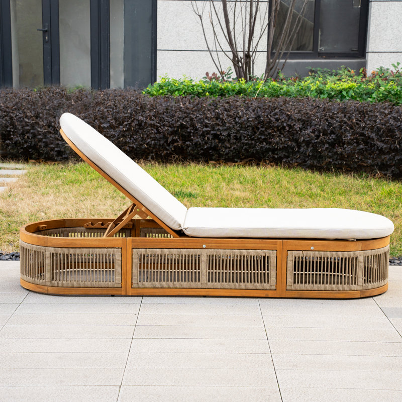 Outdoor Acacia Chaise Lounge
