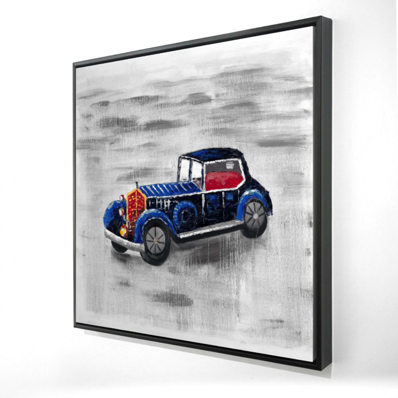 Voiture-jouet rétro bleue - Toile classique | Art encadré