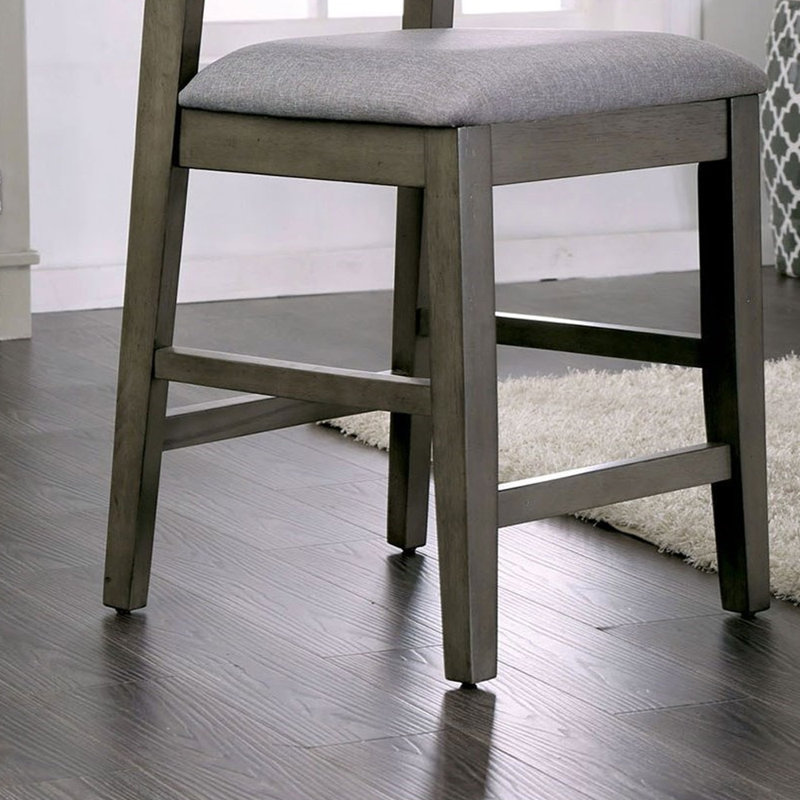Chaise d’appoint rembourrée en lin gris Abena