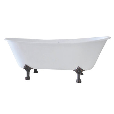 Baignoire sur pattes ovale en fonte 67 pouces Kingston Eden Aqua Brass