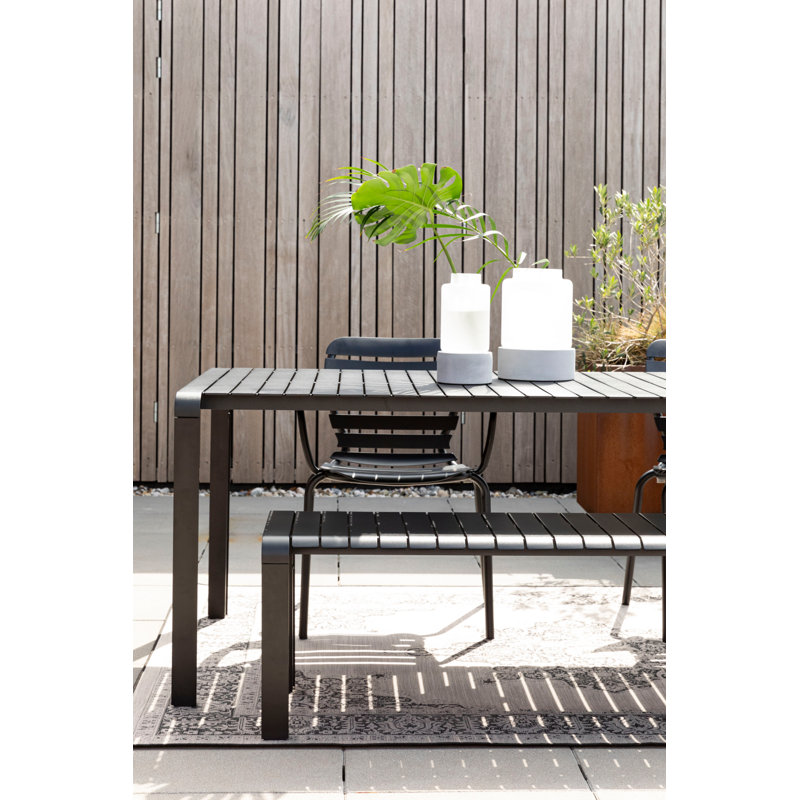 Vondel Outdoor Dining Bench, Black