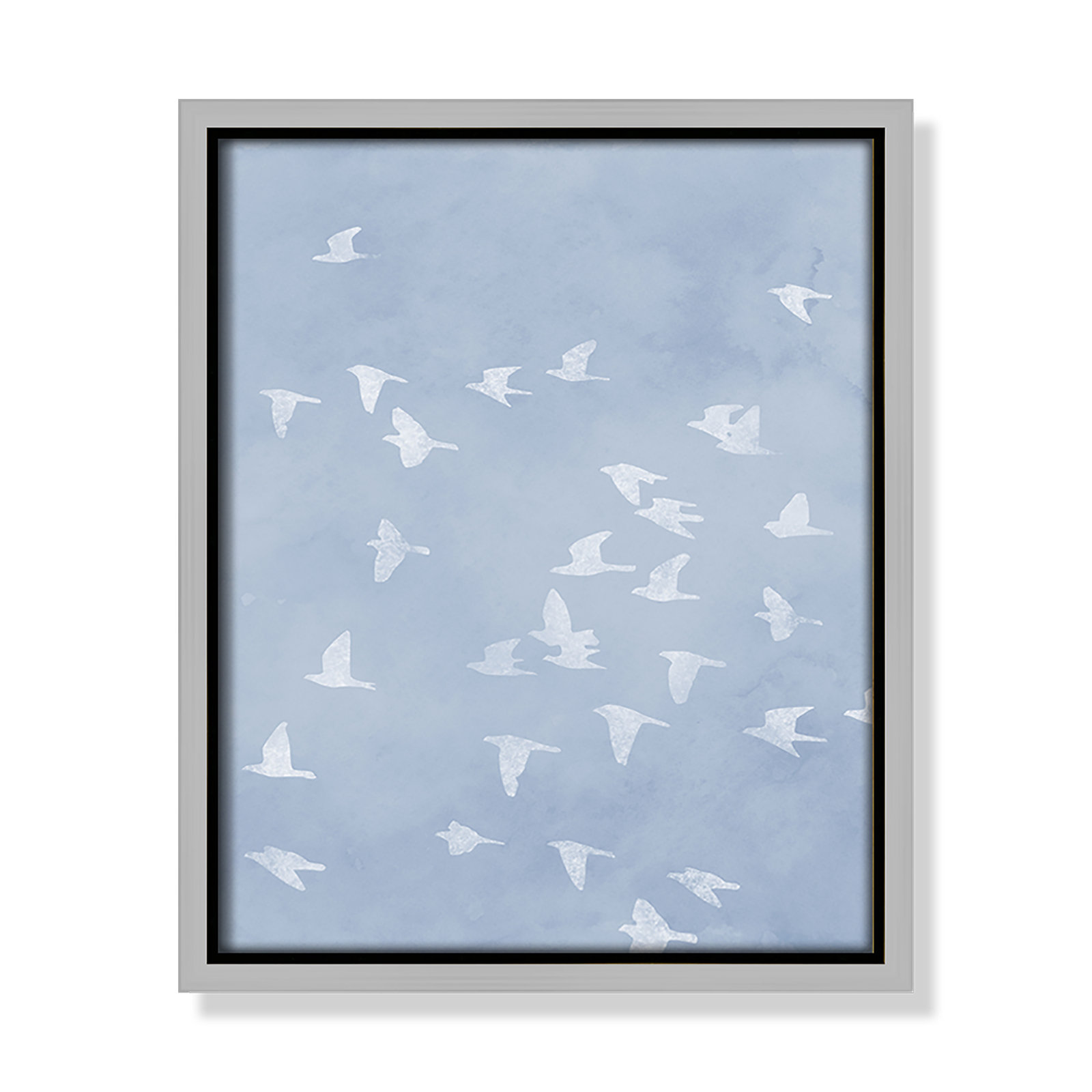Flying Friends Print by Marcus Prime, 9.5'' W x 11.5'' H, Silver Floater
