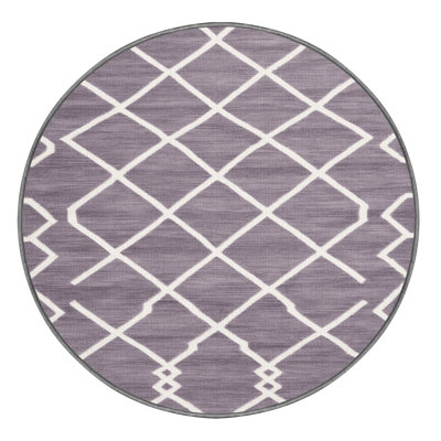 Machine Washable Trellis Pink Area Rug