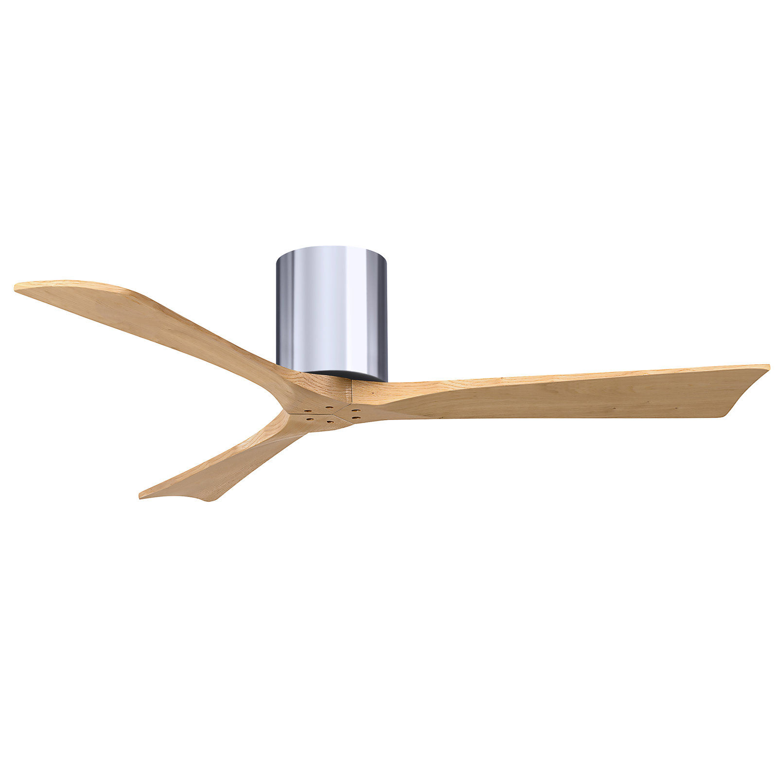 Olivier 3 Blade Ceiling Fan, Polished Chrome, Light Maple Tone, 52"