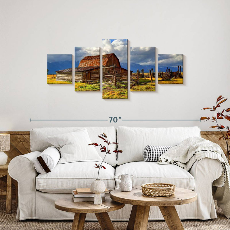 Remote Wooden Barn, 24" H x 55" W
