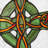 18"H Celtic Cross Stained Glass Window Panel